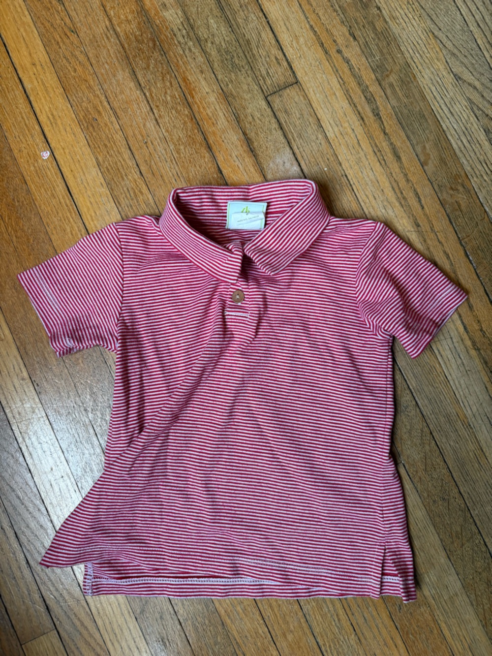 Zuccini Kids Red & White Striped Short Sleeve Polo